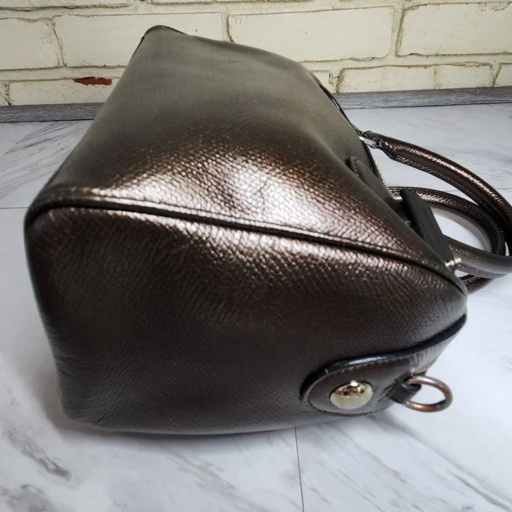 Like New Coach Bennett Satchel Bronze Leather Shoulder Crossbody Bag Purse